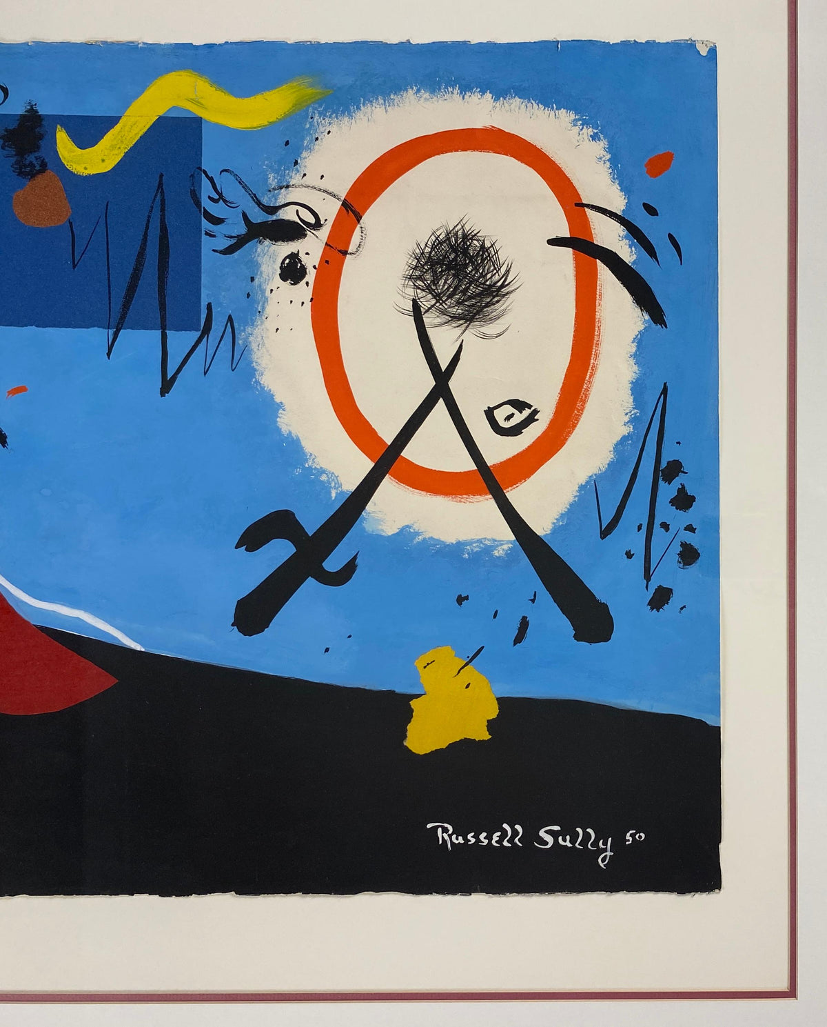 Joan Miro Style Abstract Painting — detail 5
