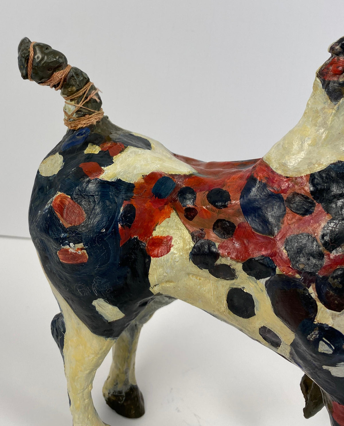 Susan Rowland Modern Painted Bronze Horse Sculpture on Marble Base — detail 7