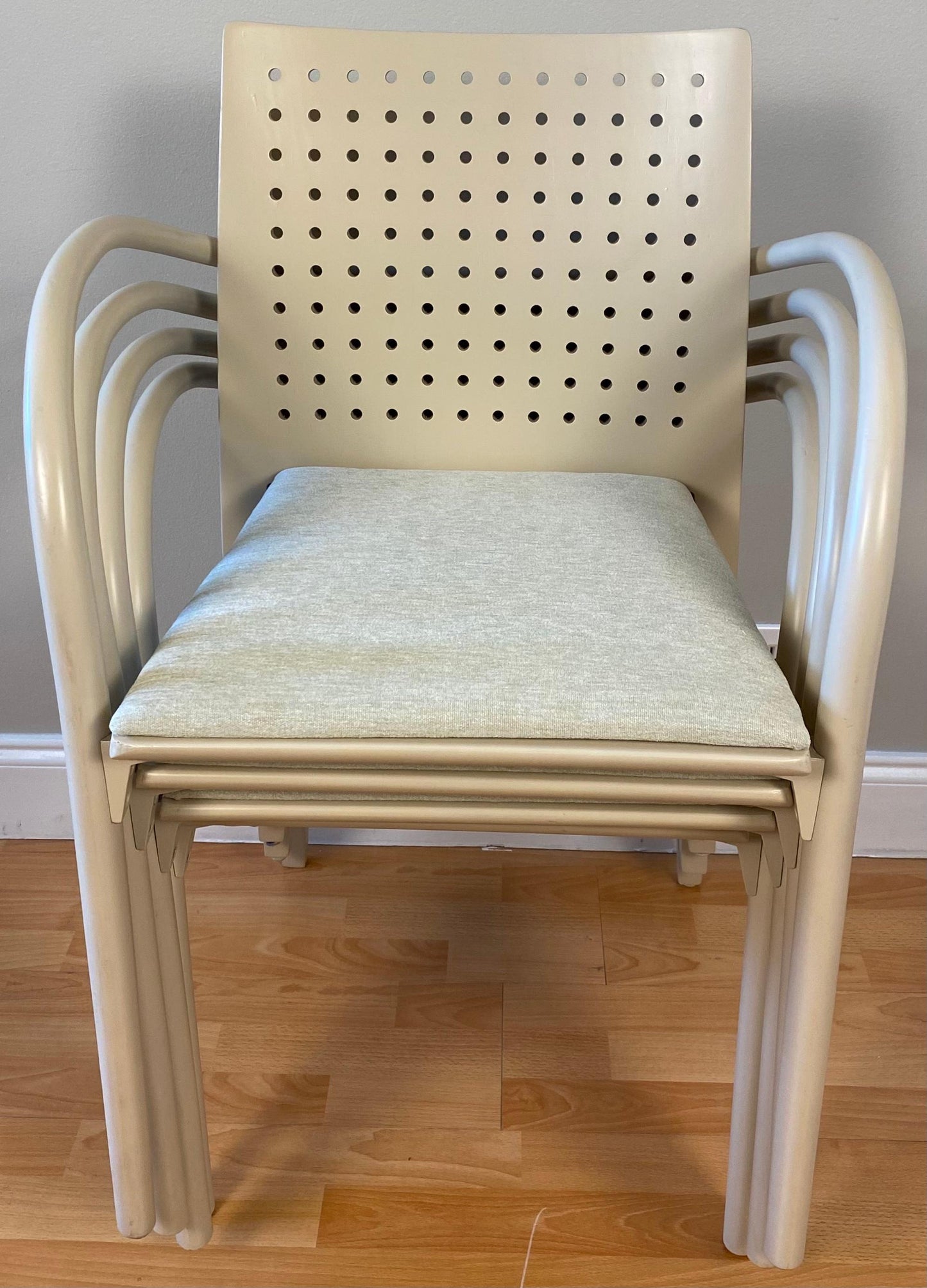 Set of 4 Parisian Cafe Dining Chairs by Thonet, French Mid Century Armchairs — detail 13