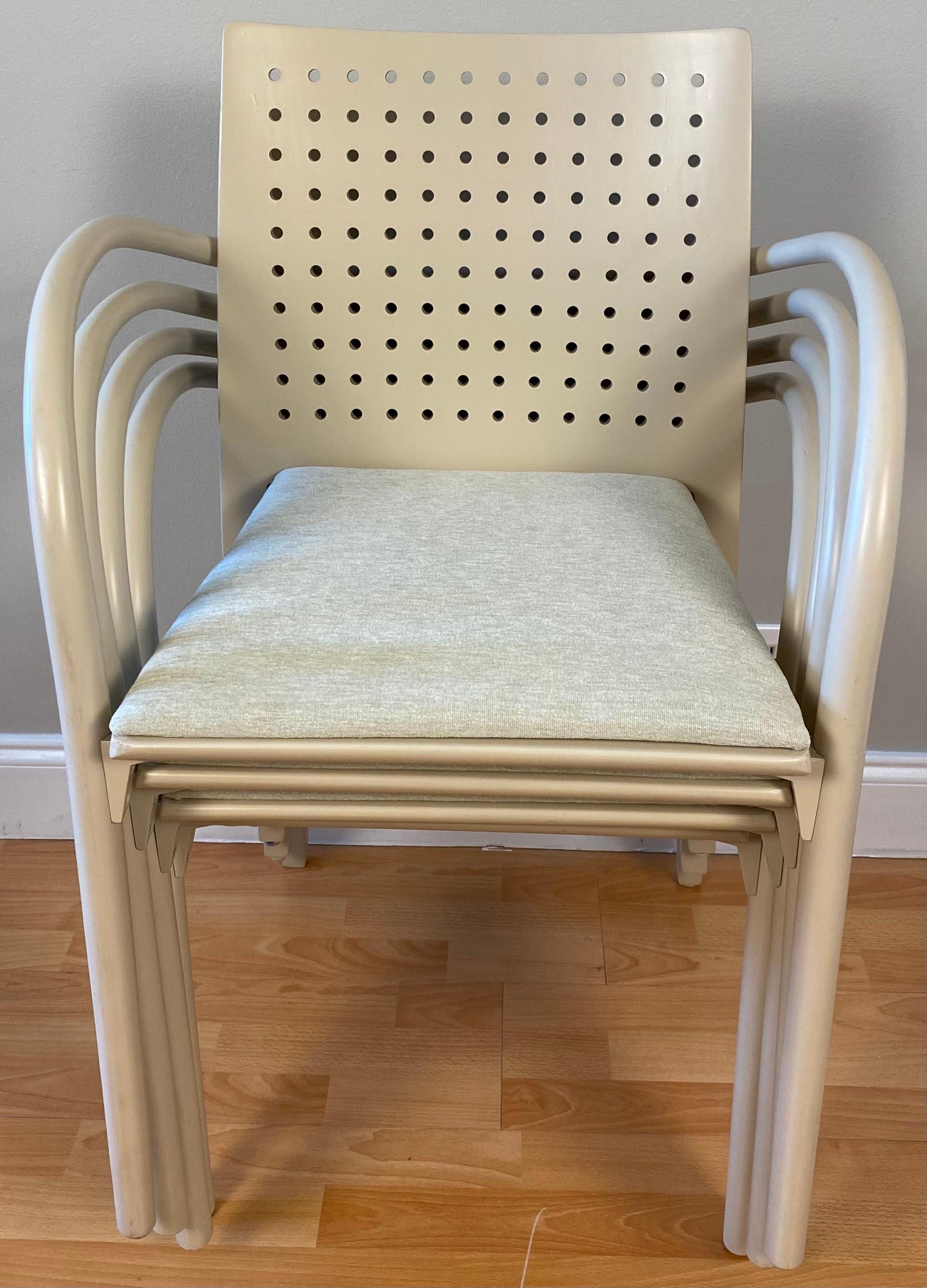 Set of 4 Parisian Cafe Dining Chairs by Thonet, French Mid Century Armchairs — detail 13