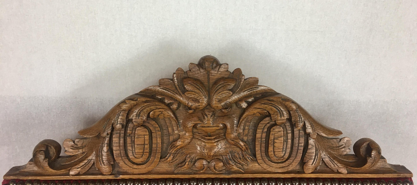 Pair of 19th Century French Louis XIII Style Throne Armchairs — detail 5