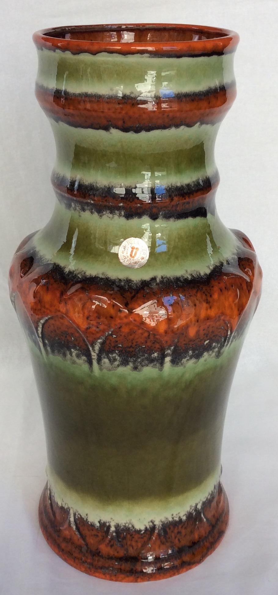 Midcentury Ceramic Vase West Germany Uebelacker Keramik Studio Pottery — detail 6