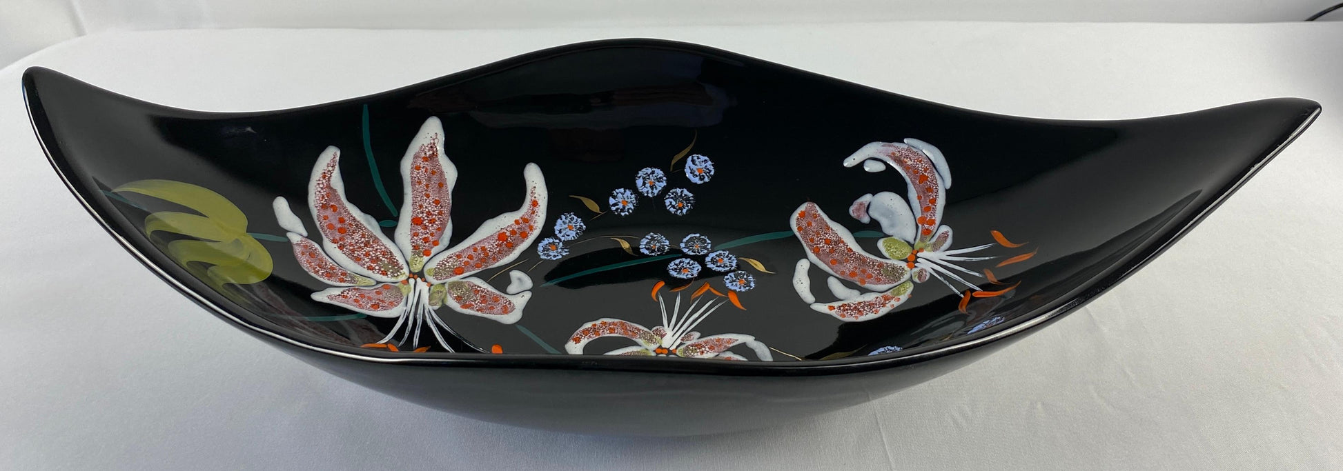 Longwy French Mid-Century Glazed Ceramic Bowl — detail 2