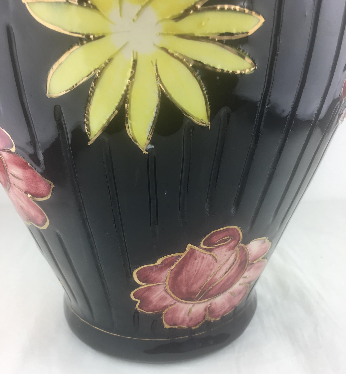 Tall Glazed Midcentury Ceramic Vase from Vallauris, France — detail 3