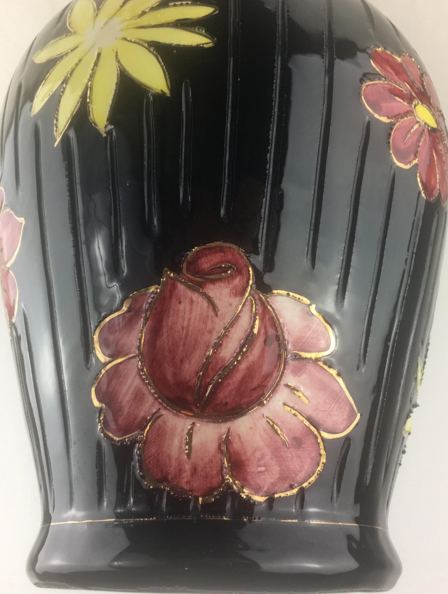 Tall Glazed Midcentury Ceramic Vase from Vallauris, France — detail 5
