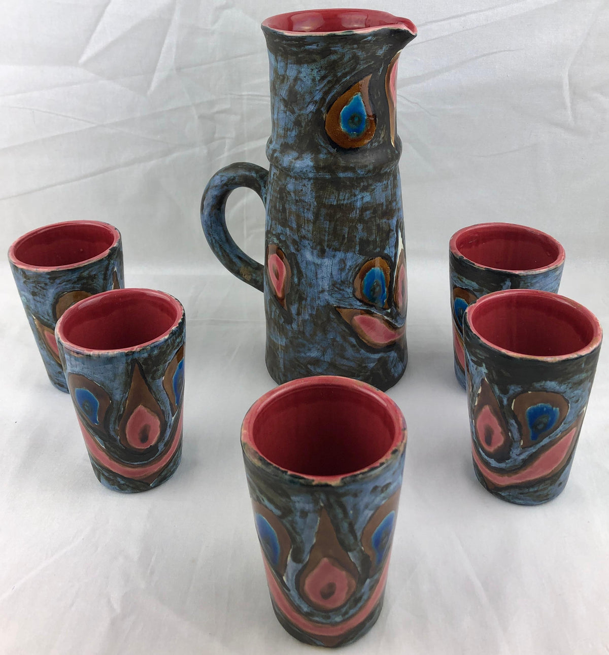 Vallauris French Mid-20th Century Ceramic Lemonade Set — detail 2
