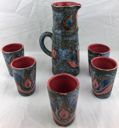 Vallauris French Mid-20th Century Ceramic Lemonade Set — detail 2