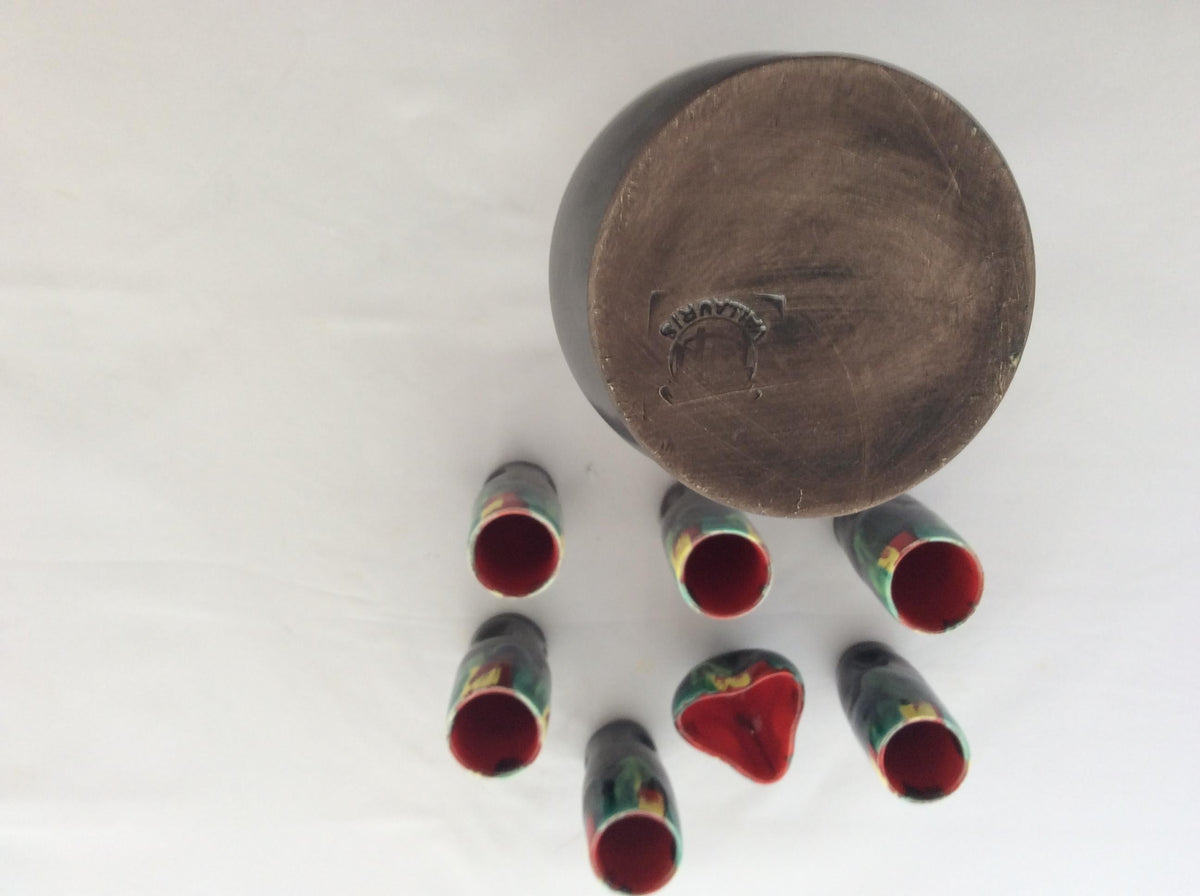 French Midcentury Ceramic Liquor or Aperitif Set from Vallauris — detail 4