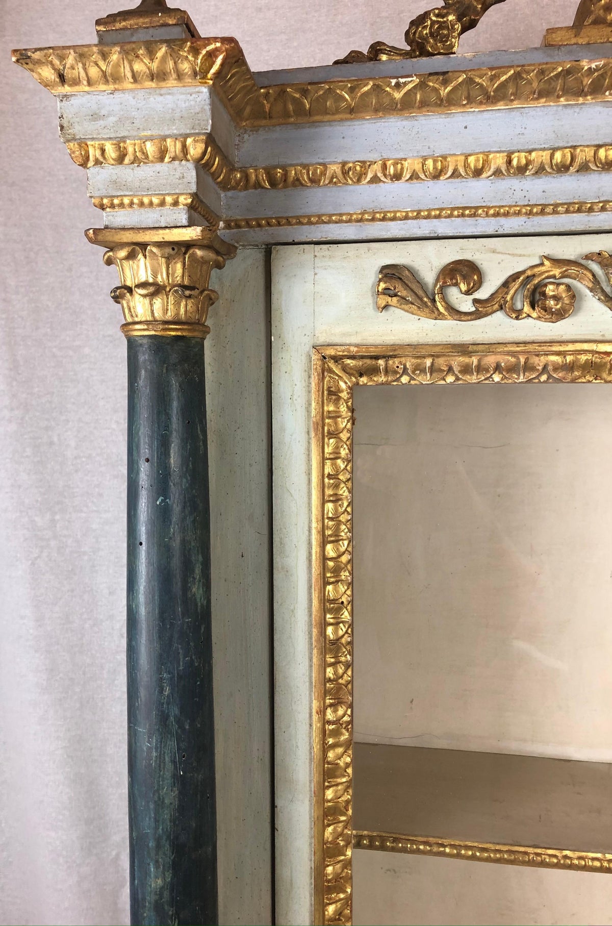 Late 18th Century Hand Carved and Painted Gilt Wood Venetian Cabinet — detail 4