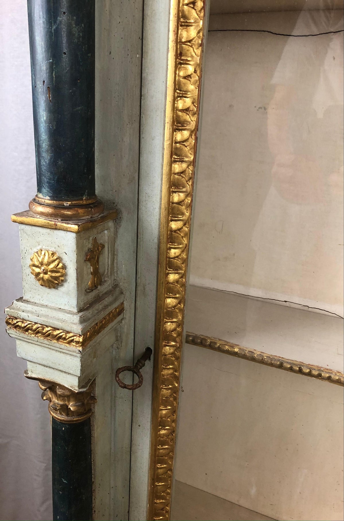 Late 18th Century Hand Carved and Painted Gilt Wood Venetian Cabinet — detail 8