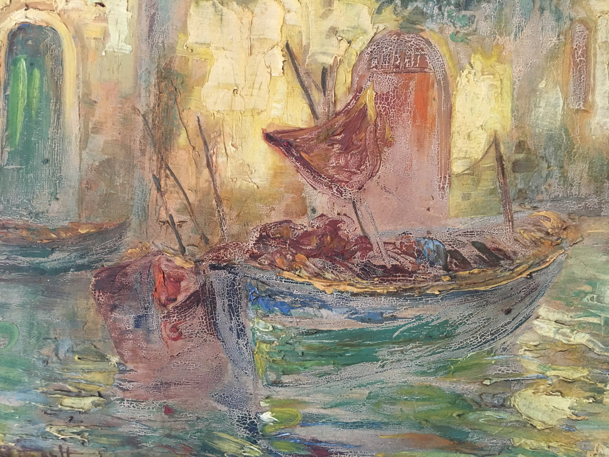 French Post Impressionist Landscape Painting, Signed — detail 3