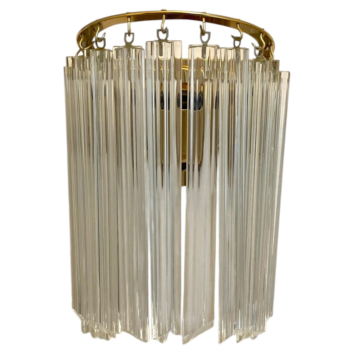 Venini Murano Glass and Brass Wall Sconce, Mid-Century Modern