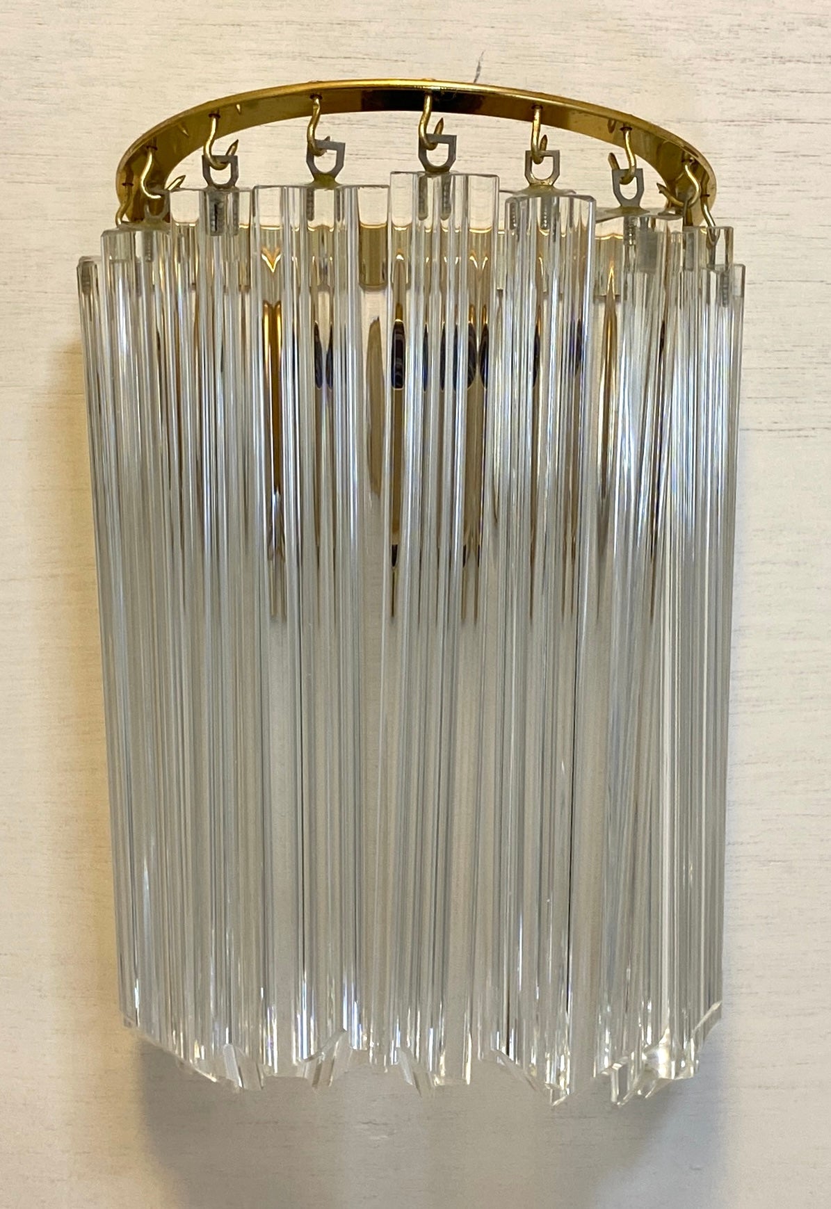 Venini Murano Glass and Brass Wall Sconce, Mid-Century Modern — detail 4