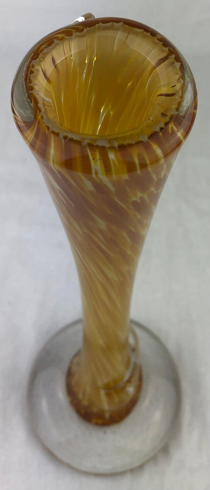 Murano Style Hand Blown Art Glass Stem Vase — detail 2