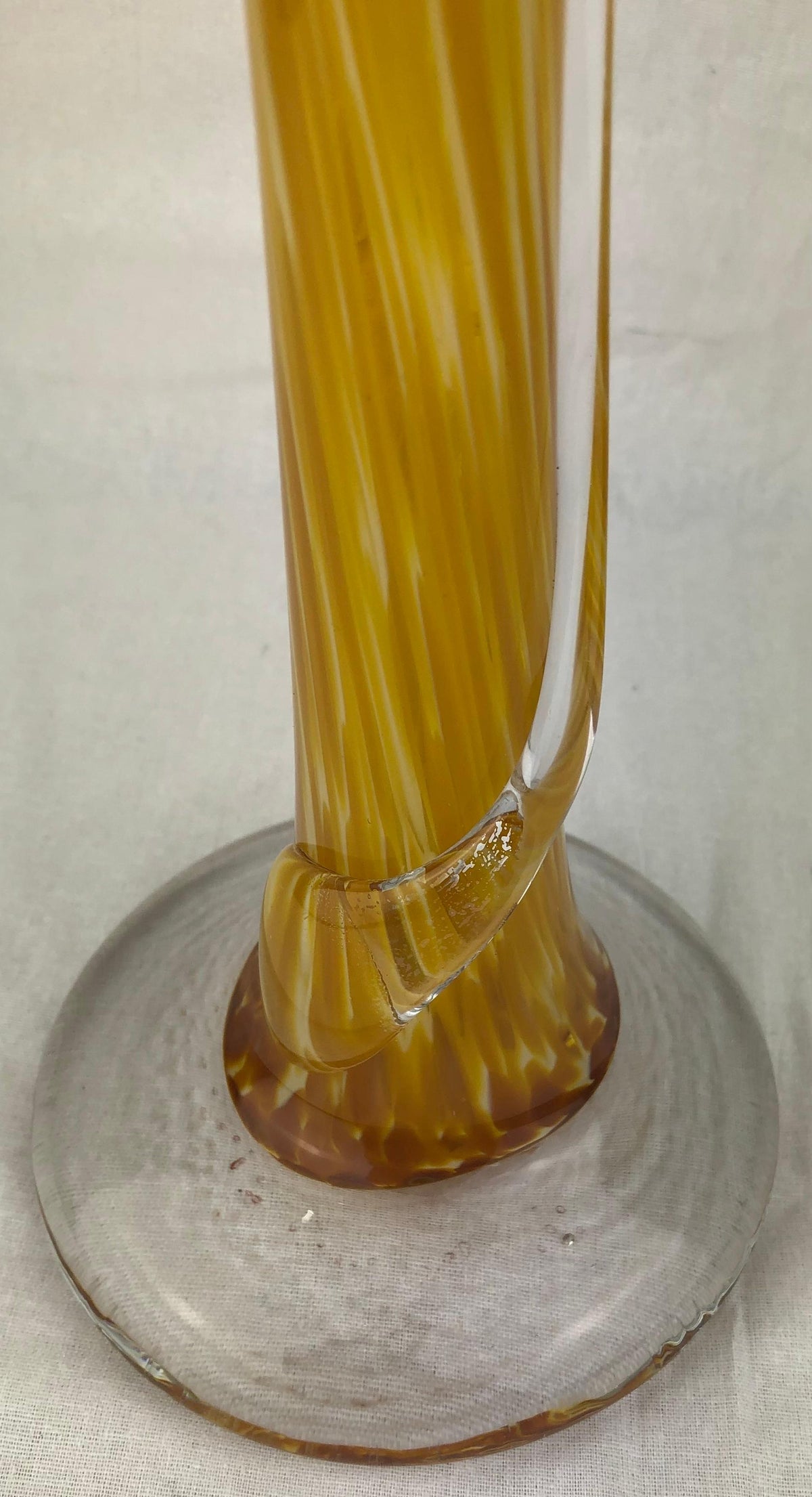 Murano Style Hand Blown Art Glass Stem Vase — detail 3