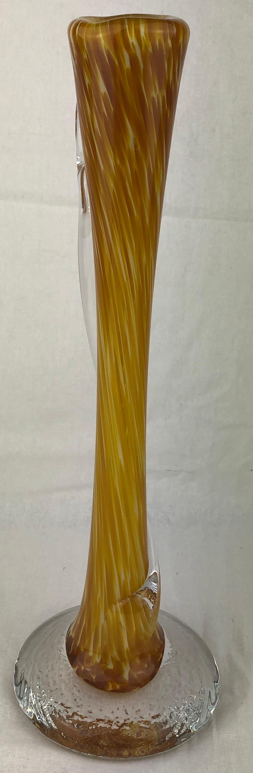 Murano Style Hand Blown Art Glass Stem Vase — detail 6