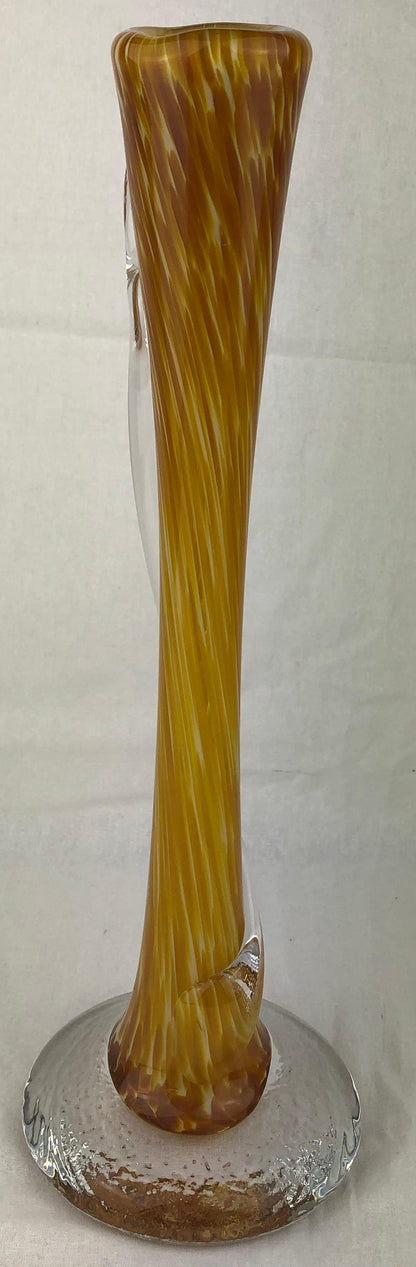 Murano Style Hand Blown Art Glass Stem Vase — detail 6