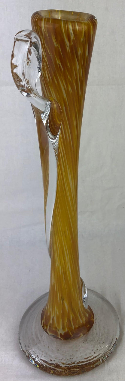 Murano Style Hand Blown Art Glass Stem Vase — detail 5