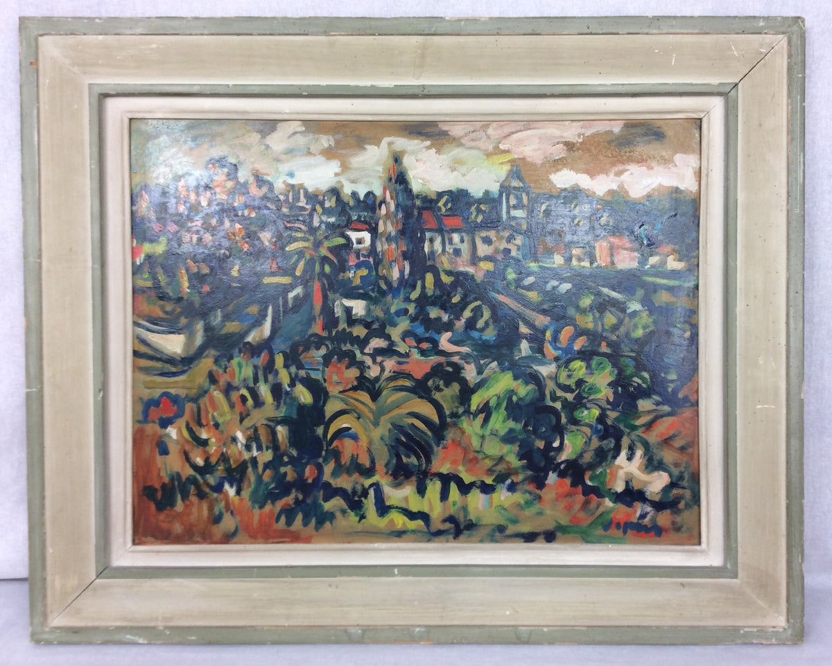 Sylvain Vigny Original French Post Impressionist Landscape Painting Oil on Board