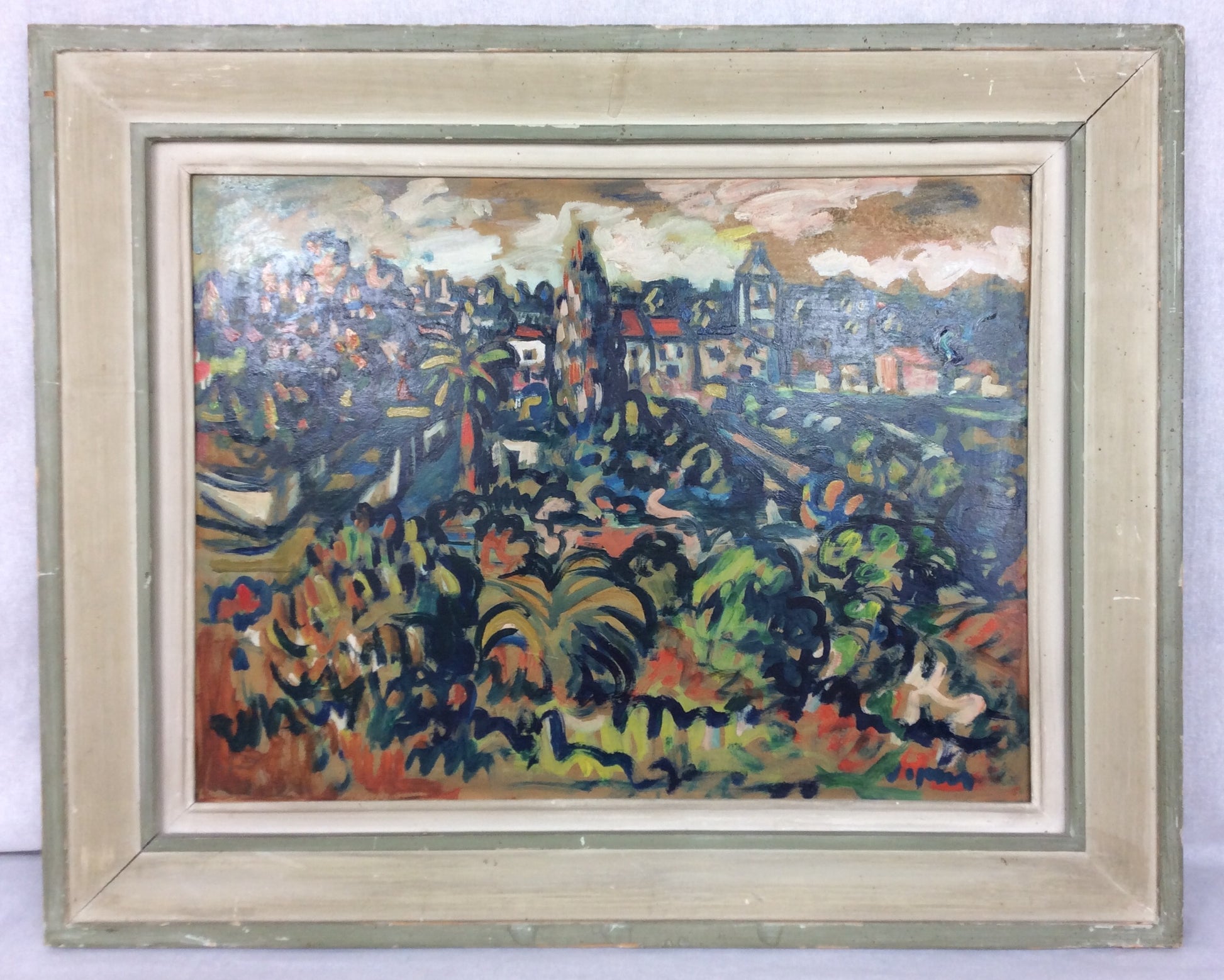 Sylvain Vigny Original French Post Impressionist Landscape Painting Oil on Board