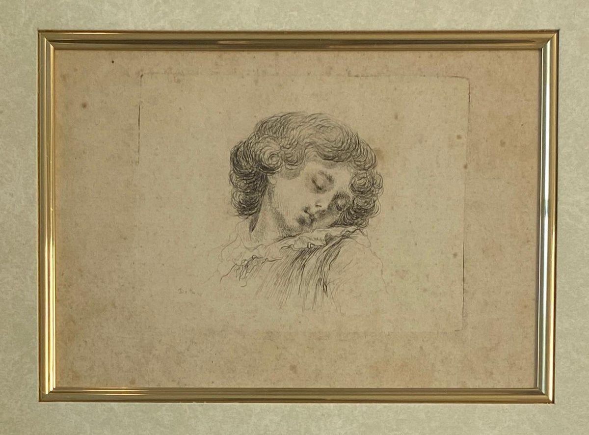 Original Etching Head of a Sleeping Child by Baron Dominique Vivant Denon — detail 5