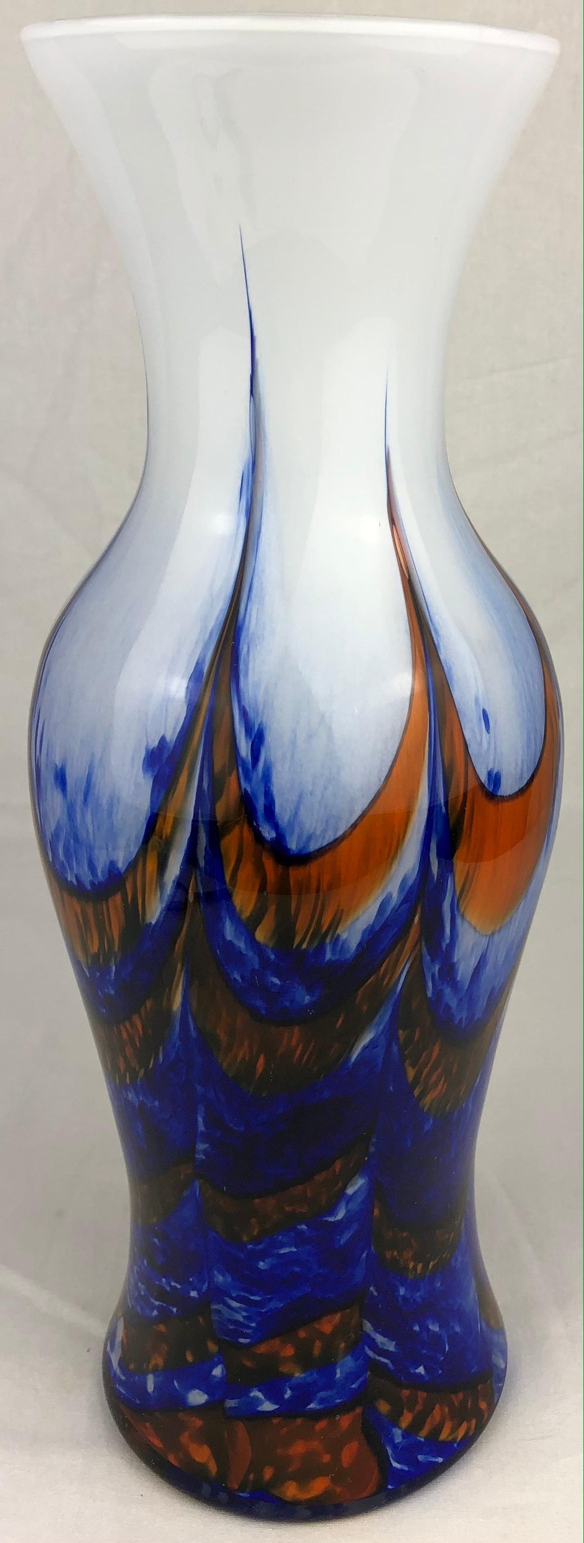 Tall French Mid Century Art Glass Vase Attributed to Schneider Glassworks — detail 6