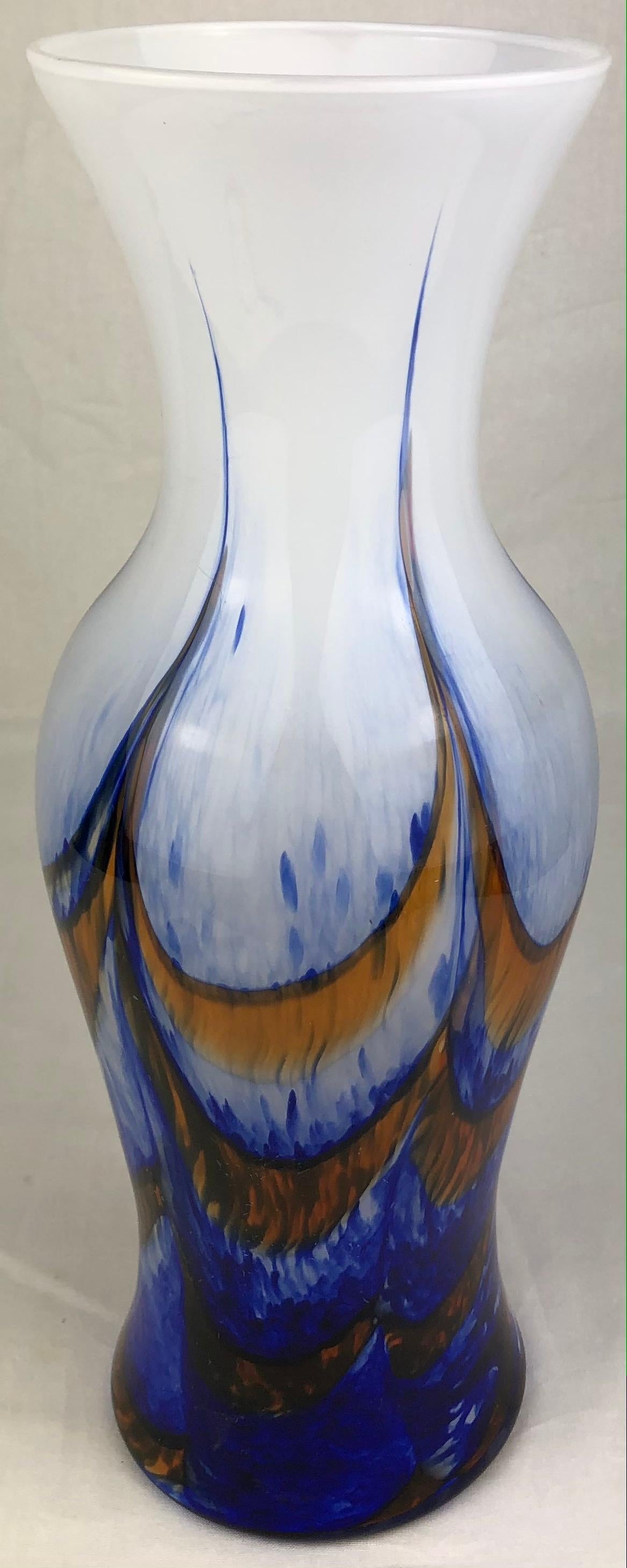 Tall French Mid Century Art Glass Vase Attributed to Schneider Glassworks — detail 2
