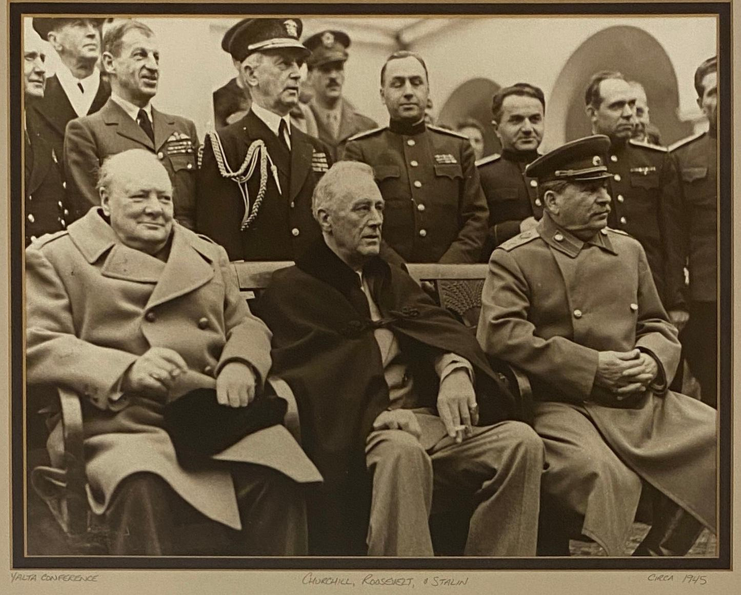 Historical Figures Memorabilia Yalta Conference Print dated 1945 — detail 3