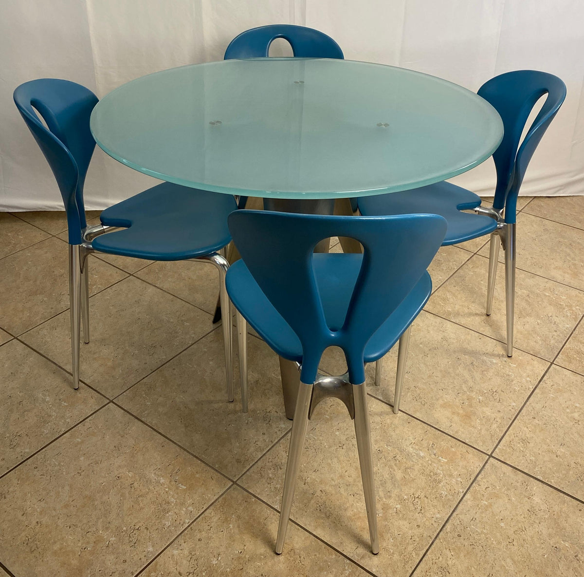 Dining Table and 4 Chairs Set, attributed to Driade & Chairs by Ycami — detail 12