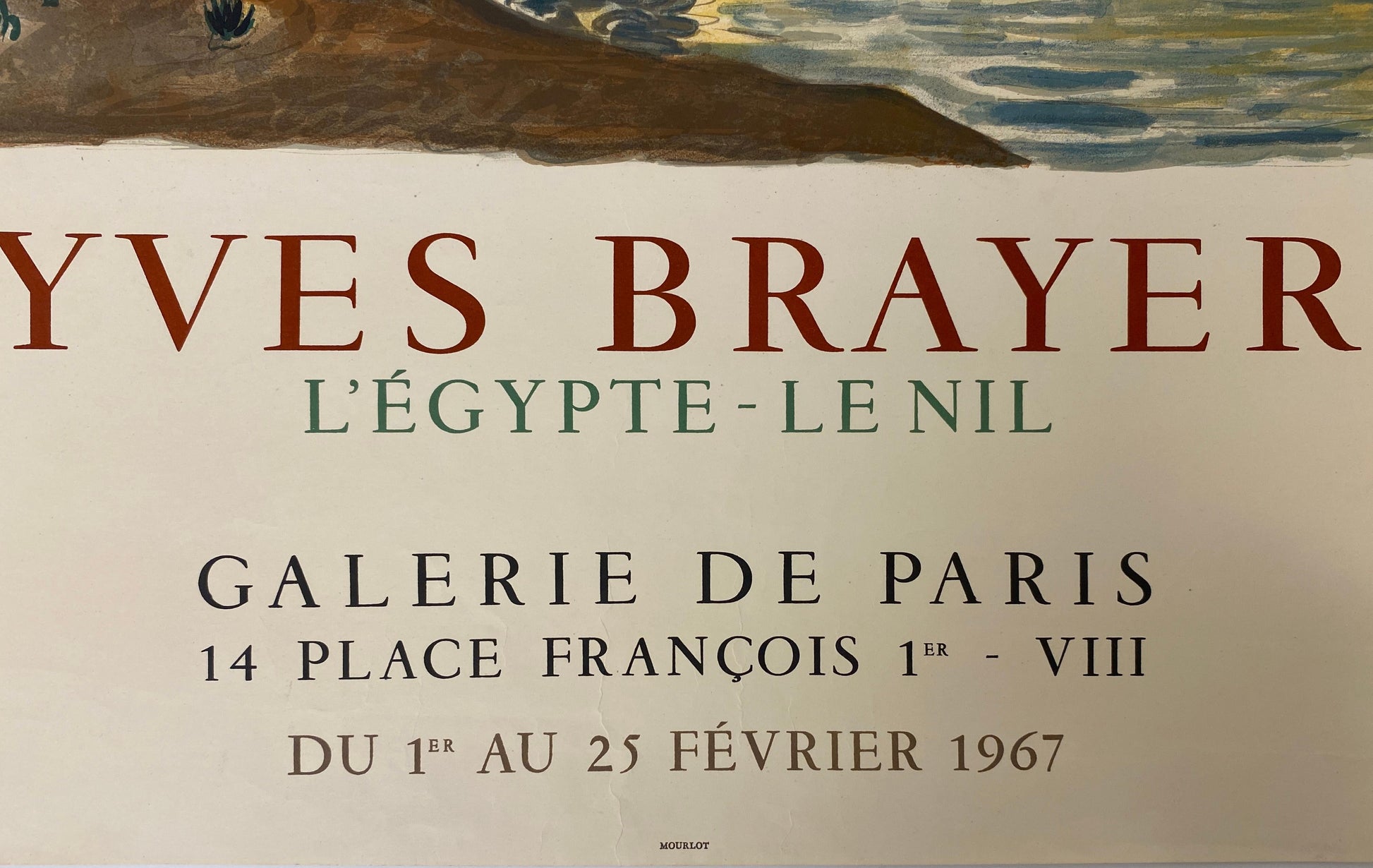 Yves Brayer Original Art Exhibition Poster Egypt & the Nile, Mourlot Art Poster — detail 3