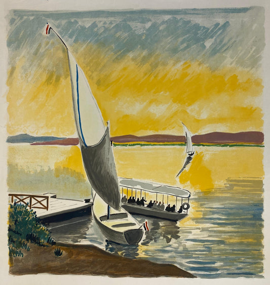 Yves Brayer Original Art Exhibition Poster Egypt & the Nile, Mourlot Art Poster — detail 2