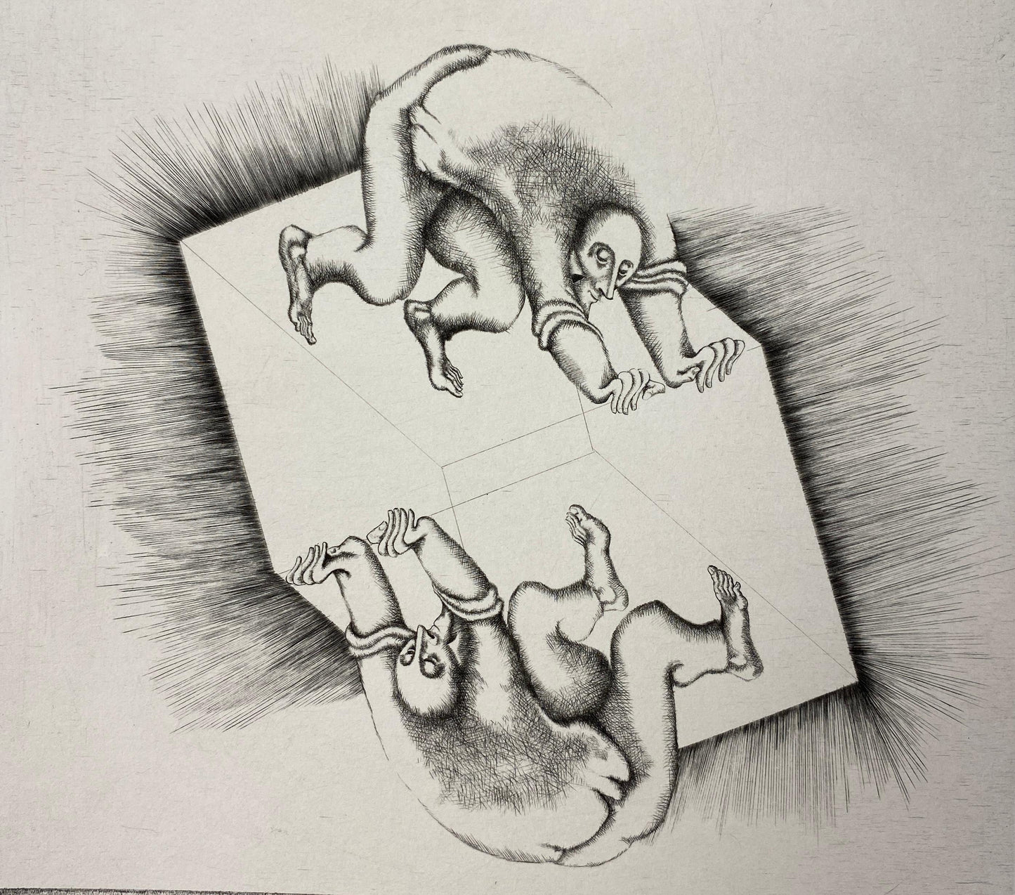 Yves Jobert Surrealist B/W Engraving Print, Numbered and Pencil Signed — detail 4
