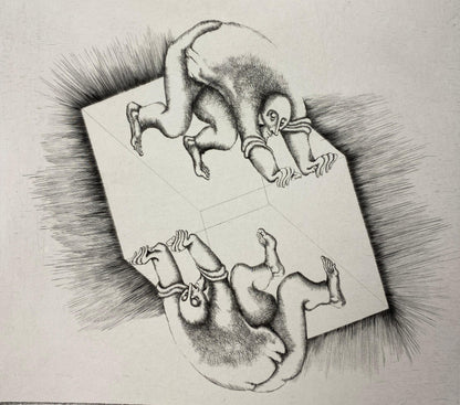 Yves Jobert Surrealist B/W Engraving Print, Numbered and Pencil Signed — detail 4