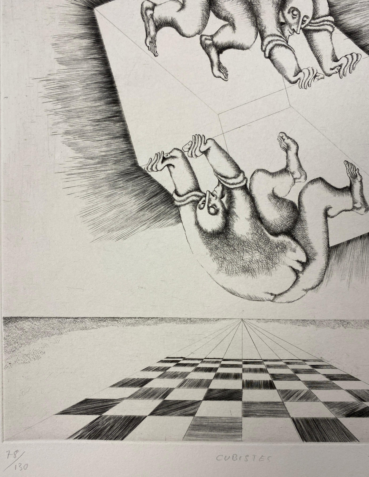 Yves Jobert Surrealist B/W Engraving Print, Numbered and Pencil Signed — detail 6