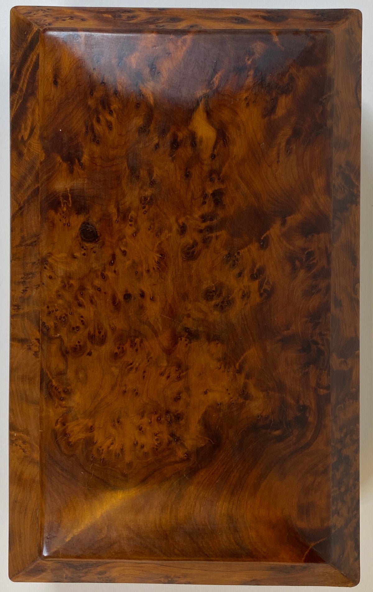 French Art Deco Jewelry Box, Handcrafted Amboyna Wood, 1930s, France — detail 5