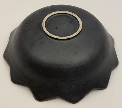French Mid Century Blue and Black Matte Ceramic Key Holder or Vide Poche — detail 4