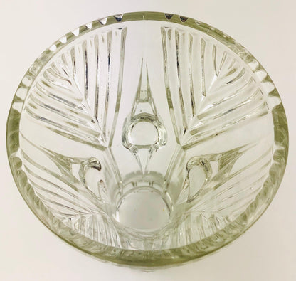 French Art Deco Pressed Clear Glass Vase — detail 5