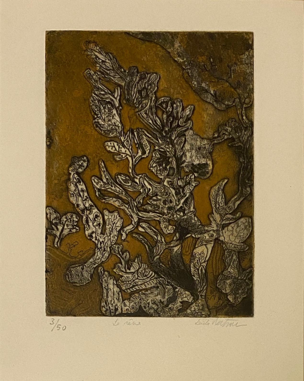 Original French Abstract Color Lithograph, Signed Titled "The Dream" — detail 4