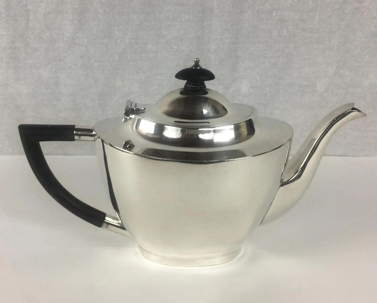 French Art Deco Silver Plated Tea Service 3 Pieces — detail 3