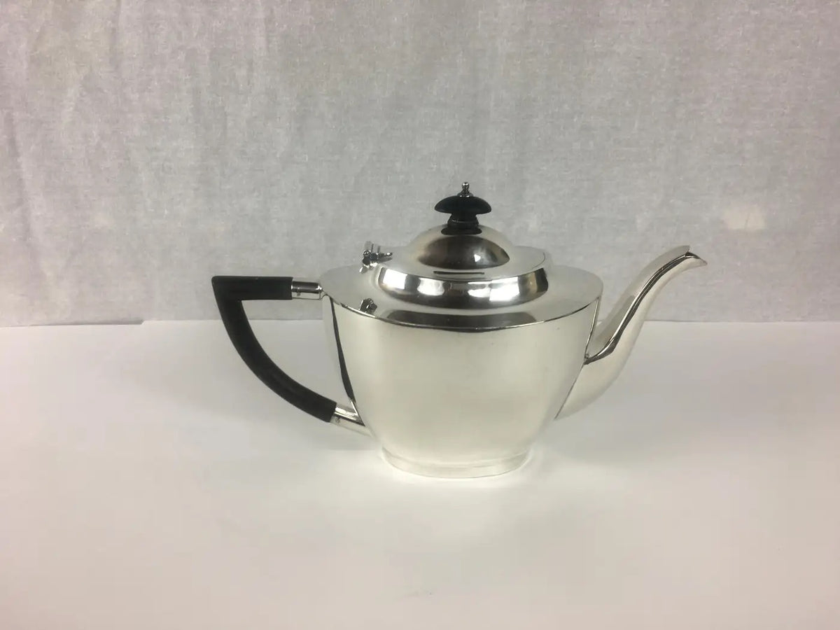 French Art Deco Silver Plated Tea Service 3 Pieces — detail 5
