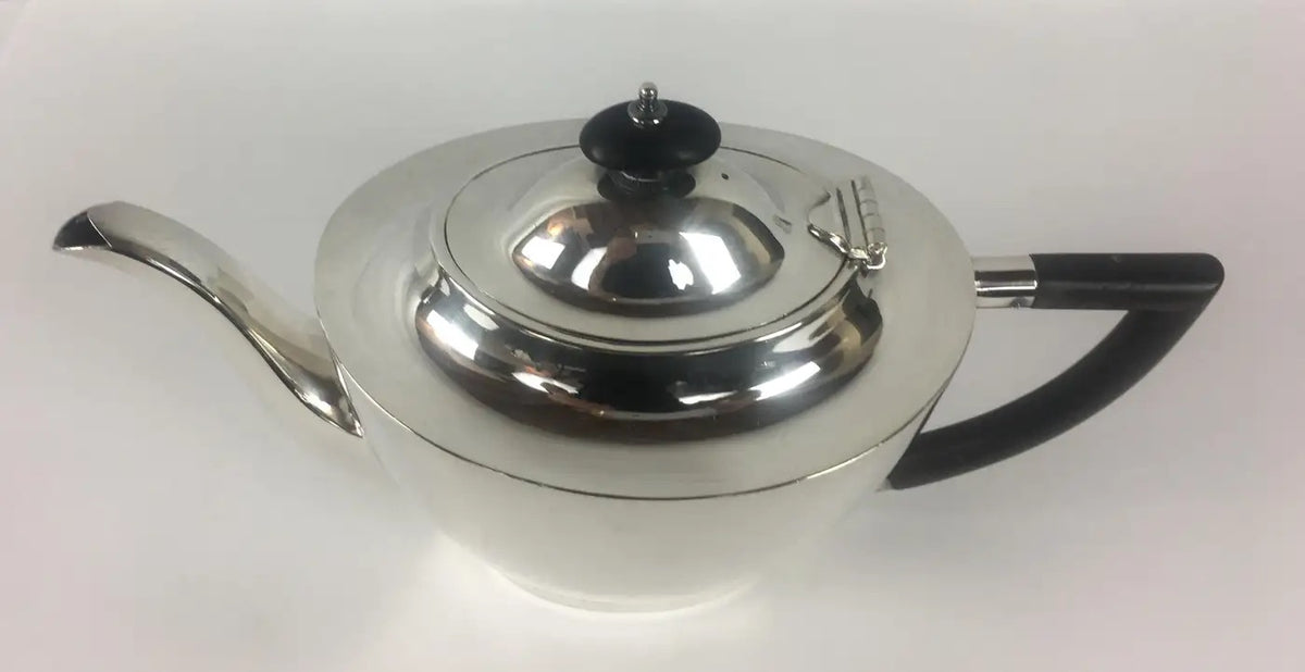 French Art Deco Silver Plated Tea Service 3 Pieces — detail 7