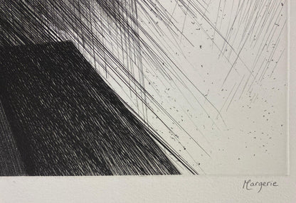 Original Limited Edition Lithograph signed Margerie, Black and White Modern Art — detail 4