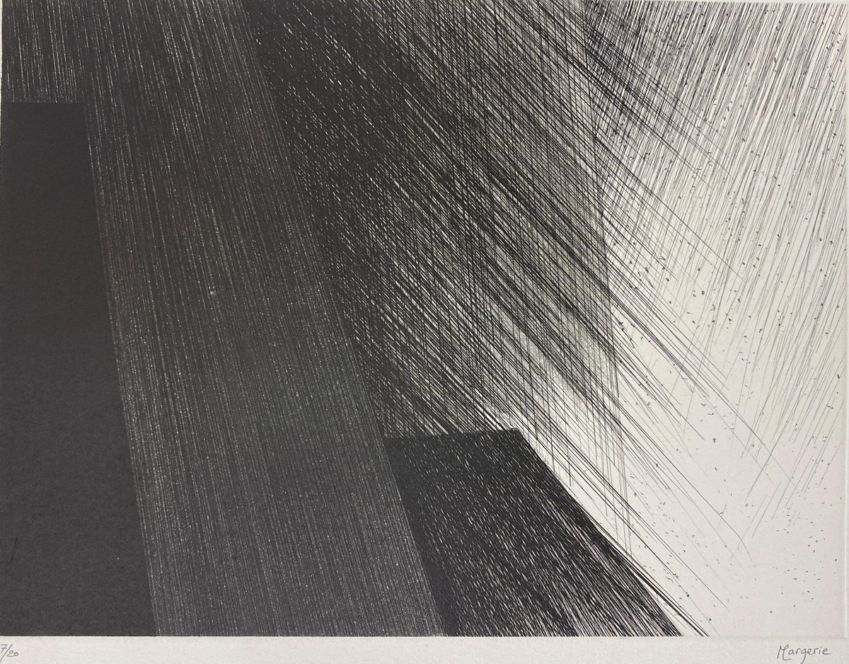 Original Limited Edition Lithograph signed Margerie, Black and White Modern Art — detail 5