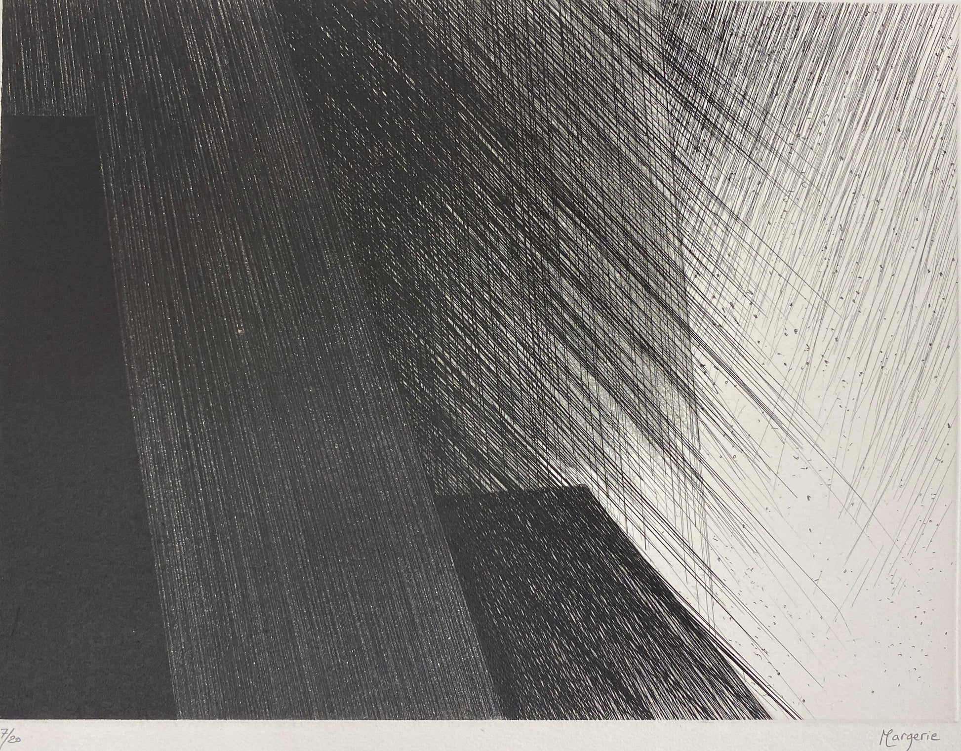 Original Limited Edition Lithograph signed Margerie, Black and White Modern Art — detail 5