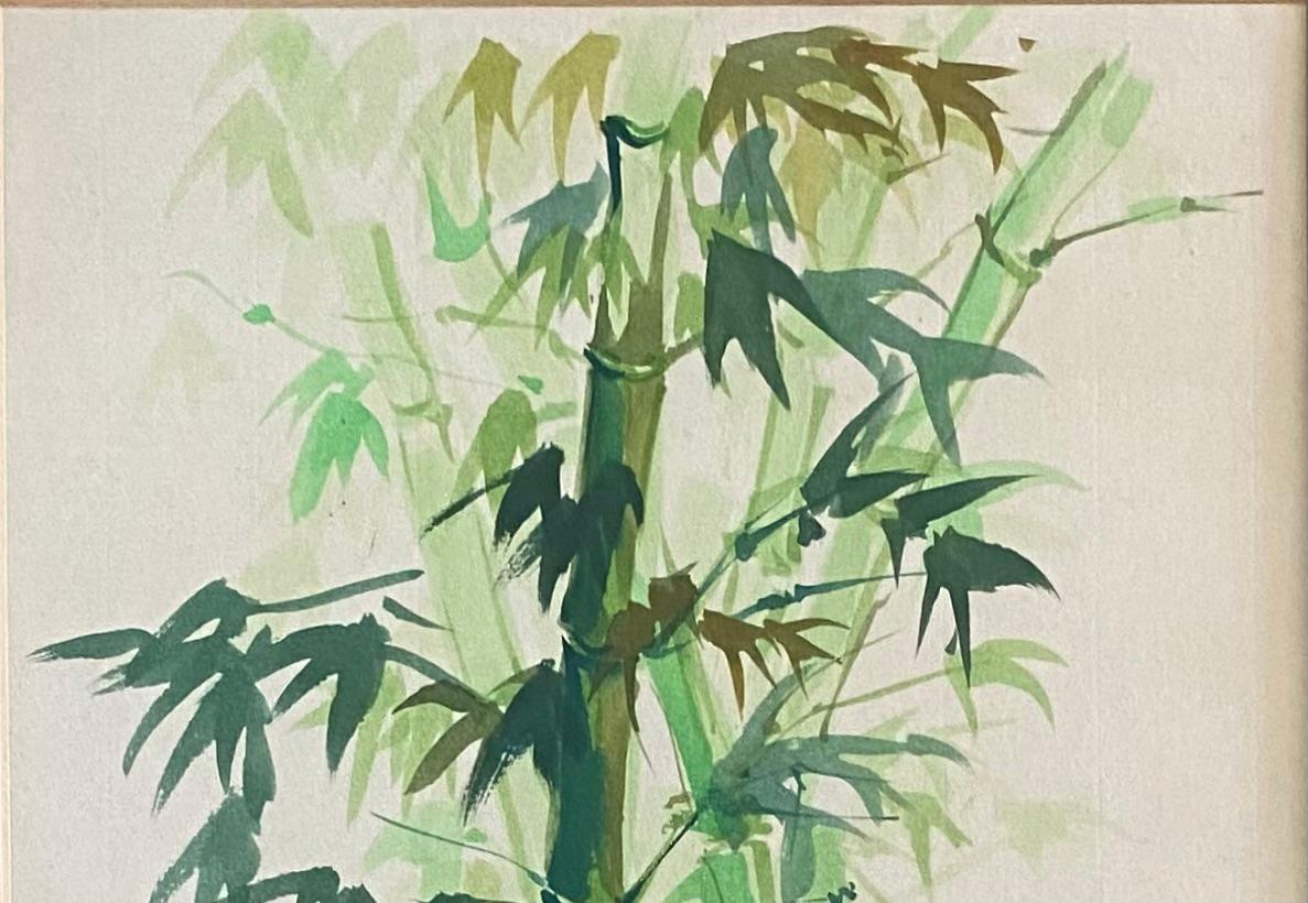 Antique Chinese Botanical Painting, Bamboo Plant — detail 2