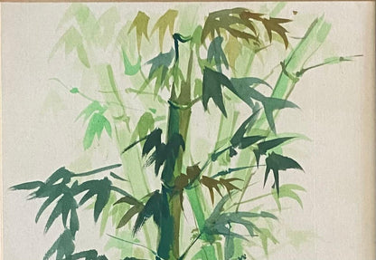 Antique Chinese Botanical Painting, Bamboo Plant — detail 2