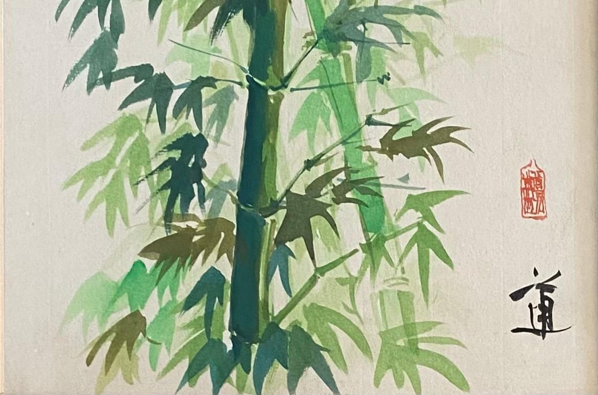 Antique Chinese Botanical Painting, Bamboo Plant — detail 3