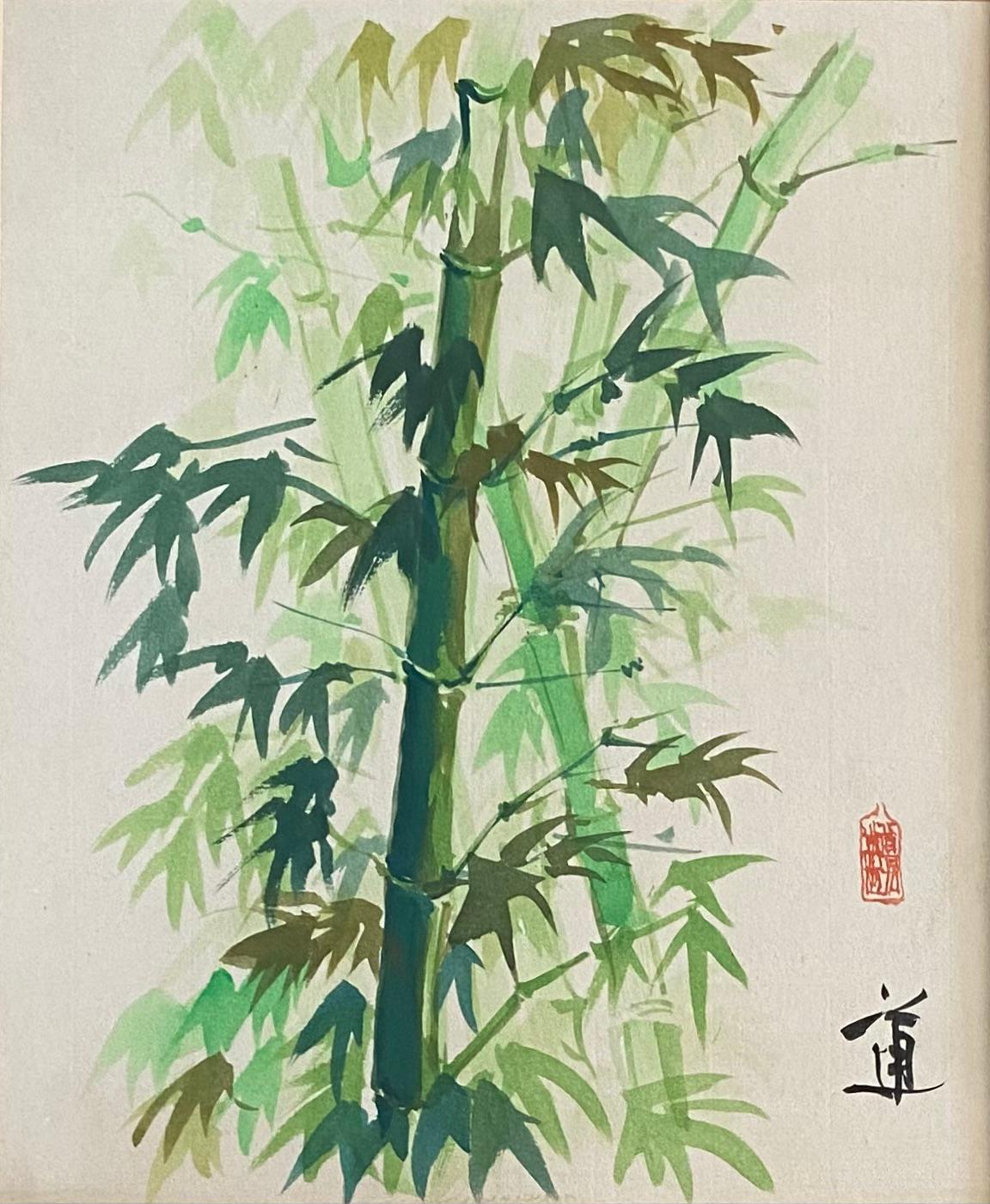 Antique Chinese Botanical Painting, Bamboo Plant — detail 4