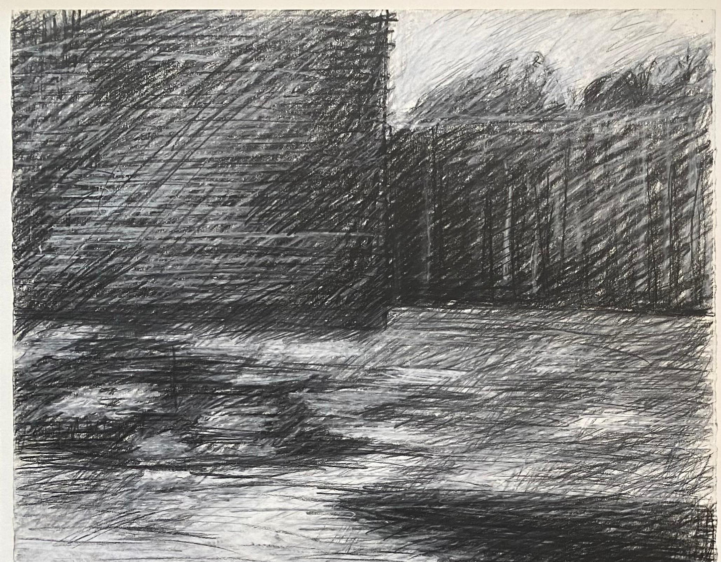 Large Black and White Painting Attributed to Beatrix Syjuco — detail 3