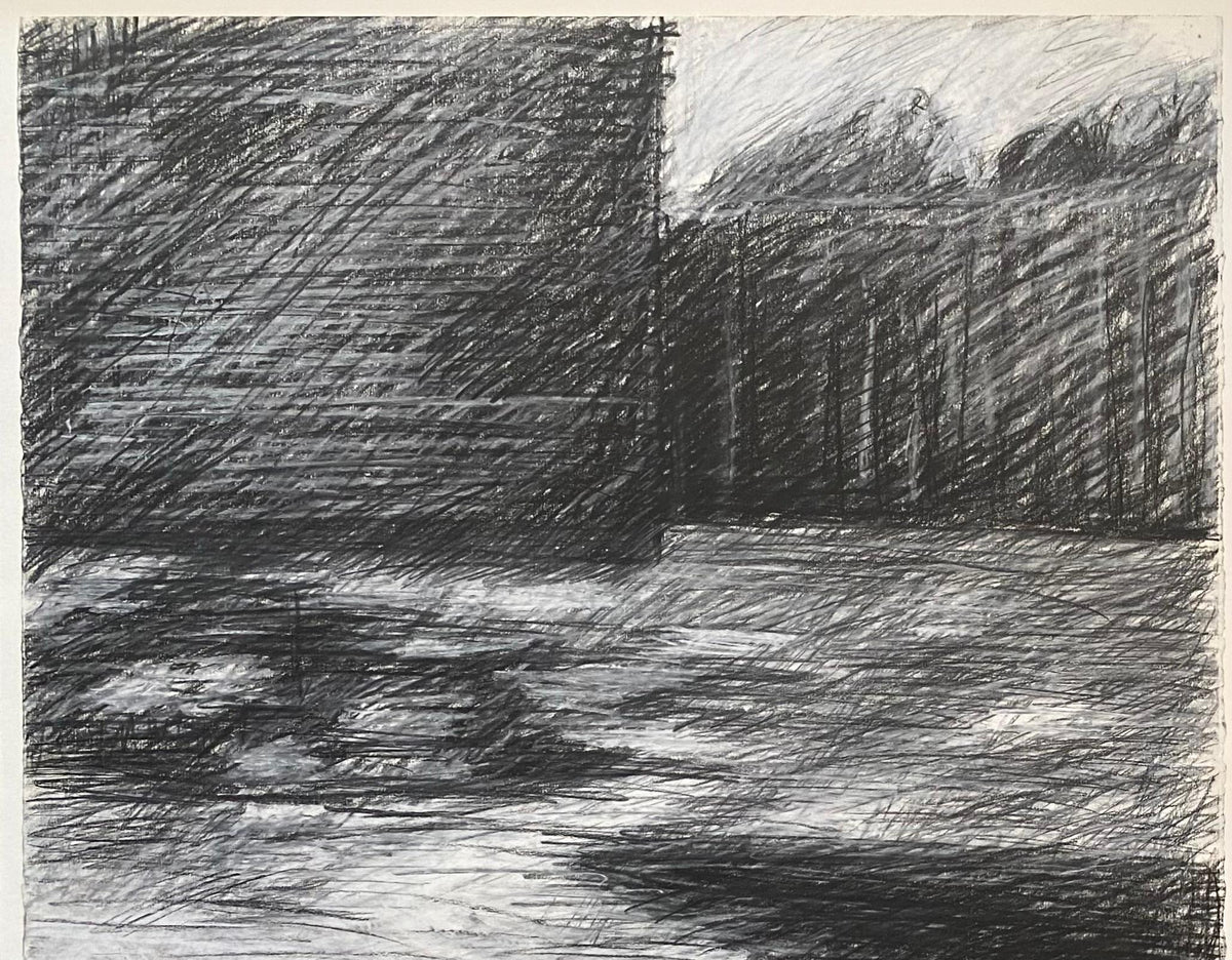 Large Black and White Painting Attributed to Beatrix Syjuco — detail 3